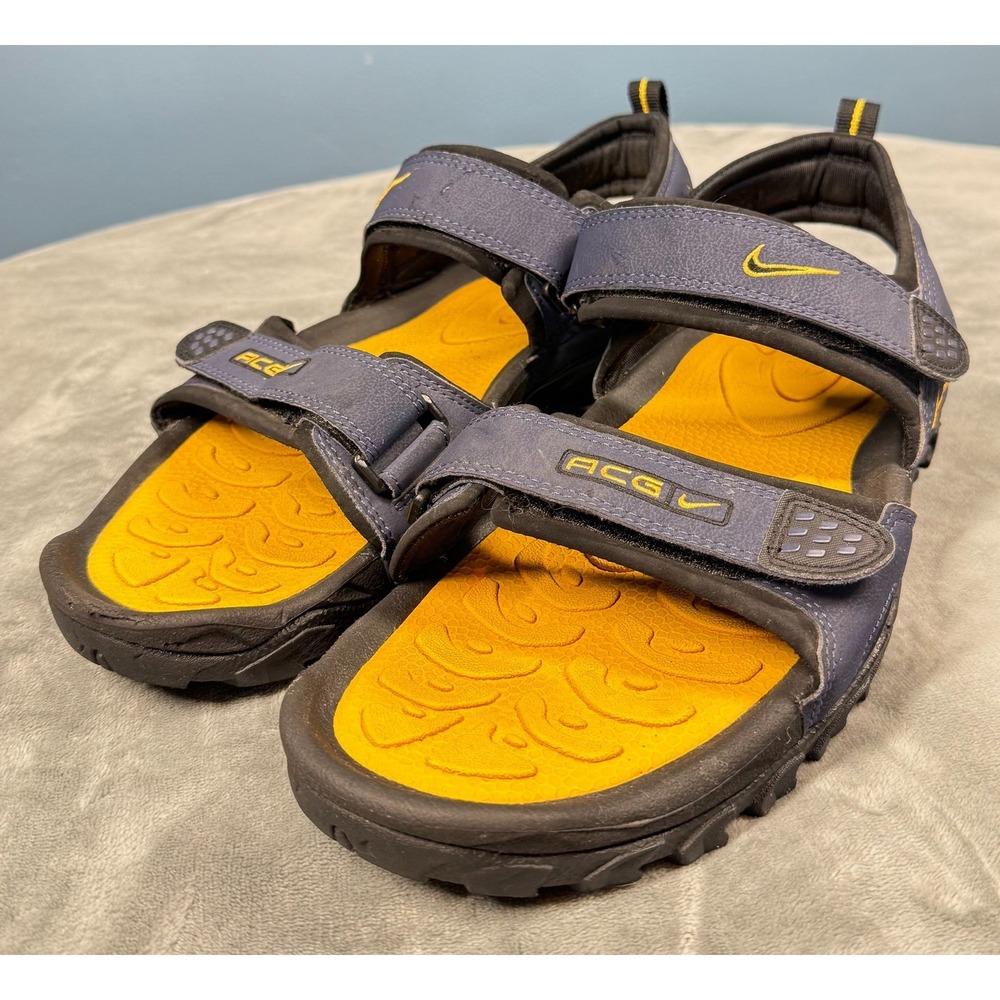 Nike ACG Sandals Mens 13 Gray Yellow Sport Hiking Strap Outdoor